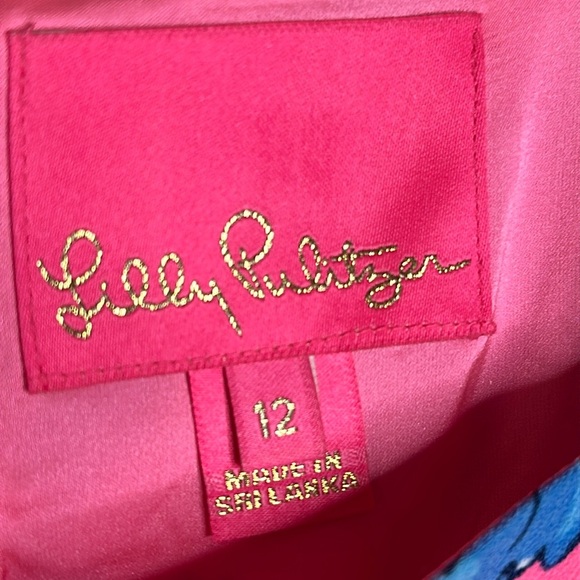 Lilly Pulitzer Pink and Blue Tie Front Sundress - Picture 5 of 5